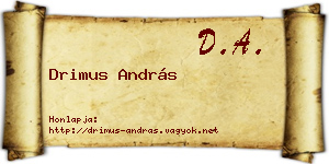 Drimus András névjegykártya
